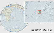 Savanna Style Location Map of Reunion, lighten, hill shading