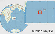 Savanna Style Location Map of Reunion, lighten, land only