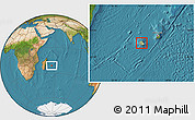 Savanna Style Location Map of Reunion, satellite outside