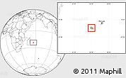 Shaded Relief Location Map of Reunion, blank outside