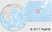 Shaded Relief Location Map of Reunion, lighten