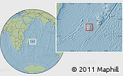 Shaded Relief Location Map of Reunion, savanna style outside, hill shading