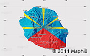 Flag Map of Reunion, flag centered