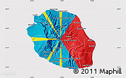 Flag Map of Reunion, flag aligned to the middle