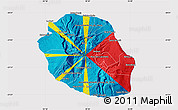 Flag Map of Reunion, flag rotated