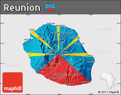 Flag Map of Reunion