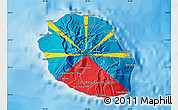 Flag Map of Reunion, political outside