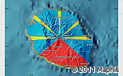 Flag Map of Reunion, satellite outside