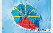 Flag Map of Reunion, shaded relief outside