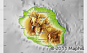 Physical Map of Reunion, desaturated