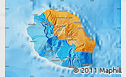 Political Map of Reunion, political shades outside