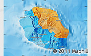 Political Map of Reunion, single color outside