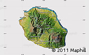 Satellite Map of Reunion, cropped outside