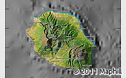 Satellite Map of Reunion, desaturated