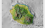 Satellite Map of Reunion, lighten, desaturated