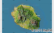 Satellite Map of Reunion, lighten, land only