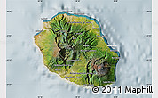 Satellite Map of Reunion, lighten