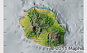 Satellite Map of Reunion, lighten, semi-desaturated