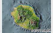 Satellite Map of Reunion, semi-desaturated