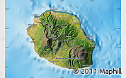 Satellite Map of Reunion, shaded relief outside
