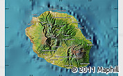 Satellite Map of Reunion, single color outside