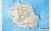 Shaded Relief Map of Reunion, darken, land only