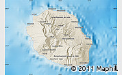 Shaded Relief Map of Reunion, lighten, land only