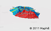 Flag Panoramic Map of Reunion, flag centered