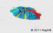 Flag Panoramic Map of Reunion, flag rotated