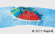 Flag Panoramic Map of Reunion, physical outside