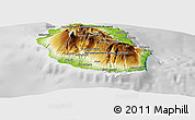 Physical Panoramic Map of Reunion, lighten, desaturated