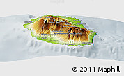 Physical Panoramic Map of Reunion, lighten, semi-desaturated