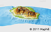 Physical Panoramic Map of Reunion, political outside