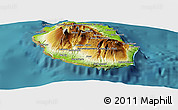 Physical Panoramic Map of Reunion, satellite outside