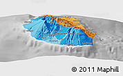 Political Panoramic Map of Reunion, desaturated