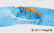 Political Panoramic Map of Reunion, political shades outside