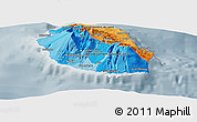 Political Panoramic Map of Reunion, semi-desaturated