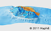 Political Panoramic Map of Reunion, shaded relief outside, bathymetry sea