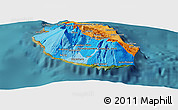 Political Panoramic Map of Reunion, single color outside, satellite sea