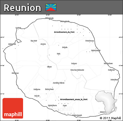 Blank Simple Map of Reunion