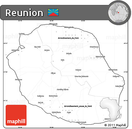 Blank Simple Map of Reunion