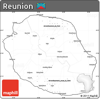 Blank Simple Map of Reunion