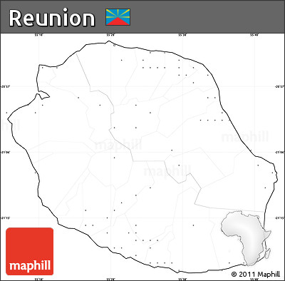 Blank Simple Map of Reunion, no labels