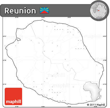 Blank Simple Map of Reunion, no labels