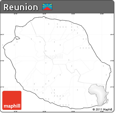 Blank Simple Map of Reunion, no labels