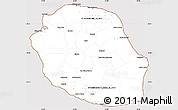 Classic Style Simple Map of Reunion, cropped outside