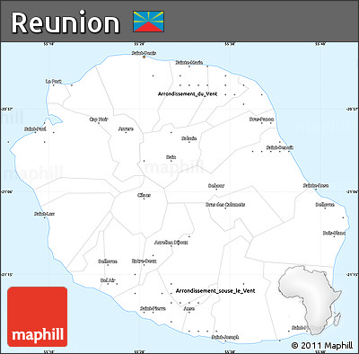 Classic Style Simple Map of Reunion