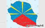 Flag Simple Map of Reunion, single color outside, flag centered