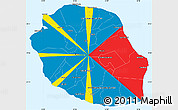 Flag Simple Map of Reunion, single color outside, flag rotated