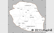 Gray Simple Map of Reunion, cropped outside